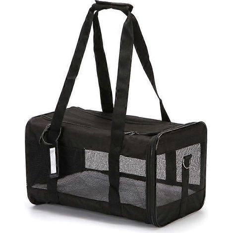 Sac de transport pour animaux de compagnie de taille moyenne, approuvé par les compagnies aériennes, souple, pour chiens (taille M, noir) (1/5)