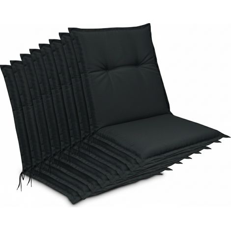 8er Set Niedriglehner Auflagen Base NL, 100x50cm, Graphit