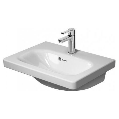 Duravit DuraStyle Lavabo Compact 55 cm avec trop-plein, avec table de robinetterie, 3 trous de robinetterie, Coloris: Blanc - 2337550030