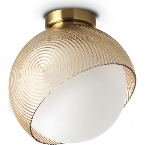 Ideal Lux Plafoniera moderna Bloom 1 luce E27 ottone vetro alluminio (1/3)