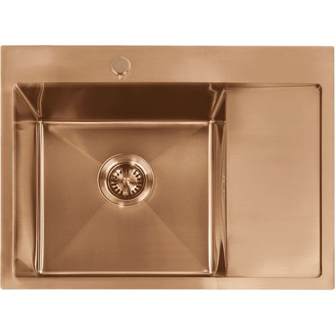 STEEL SINK + KITCHEN TAP REA FIN BRUSH COPPER