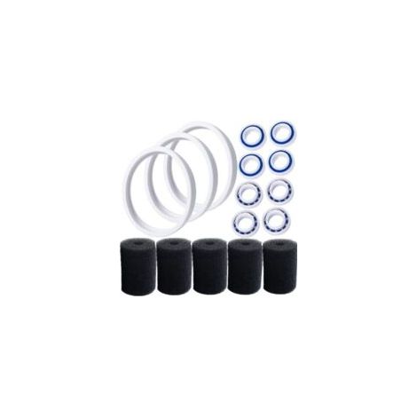 Pneumatici di ricambio C10 compatibili con il robot pulitore per piscine Polaris 180 280 360 380 con cuscinetti a sfera per ruote C60 e spazzola per tubo flessibile 9-100-3105 - Crezuo