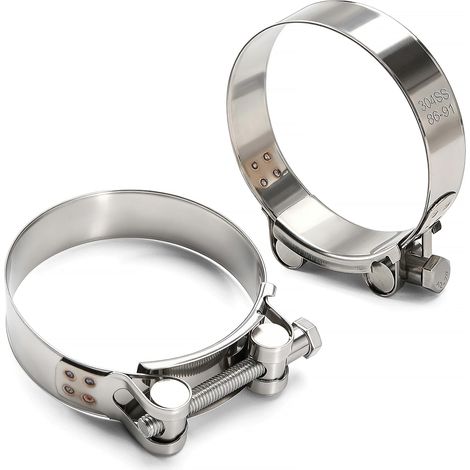 2 Pièces 86-91 mm Colliers de Serrage à Boulon en T en Acier Inoxydable 304, Collier de Serrage à Boulon Articulé, pour Tuyau D'eau (1/5)