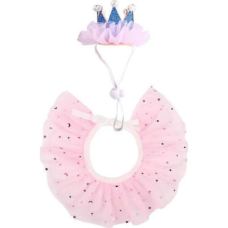 Prinzessinnenkrone und Halsband für Haustiere, perfekt für Hunde- und Katzenpartys und Geburtstage, luxuriöses Partyzubehör.