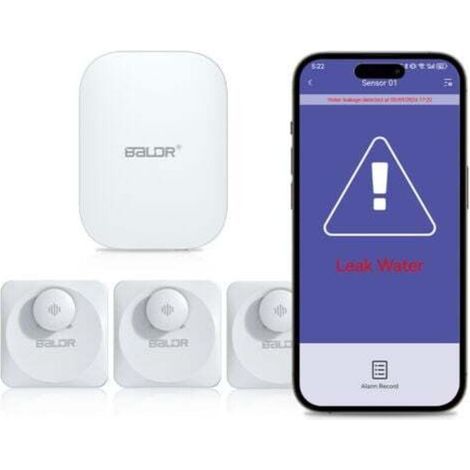 BALDR-Alarme de fuite d'eau, alarme intelligente de téléphone portable, décibel 100db, appel dans toute la maison, inspection intelligente (1/5)