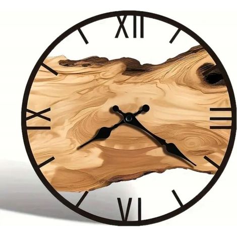 Horloge murale ronde en acrylique style rétro, quartz silencieux (1/5)