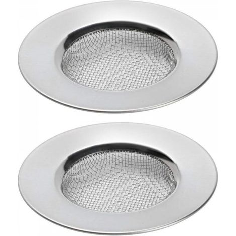 Lot de 2 passoires d'évier pour douche, receveur de cheveux du trou de prise éviers de baignoire ou de cuisine Filtres de drainage pour évier en acier inoxydable. Diamètre de 3 Inch 7,6 cm (1/5)