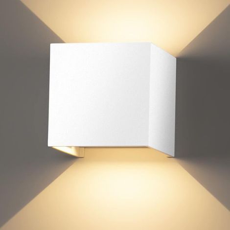 Applique Murale LED Interieur/Exterieur Réglable 12W 3000K Blanc Chaud, Lampe Murale LED Réglable Lampe Up Down Design en Aluminium pour Salon Chambre Chemin Escaliers Couloir - 1 Pcs (1/5)