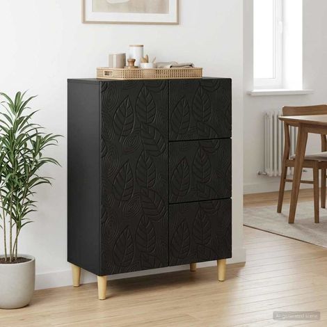 vidaXL Buffet Noir 66 x 34,5 x 90 cm Bois d'ingénierie (1/5)
