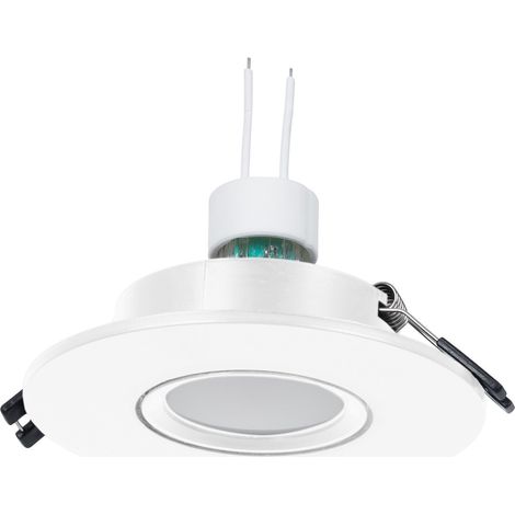 KIT Aro Empotrable Ø110mm + Bombilla GU10 6W + Portalámparas