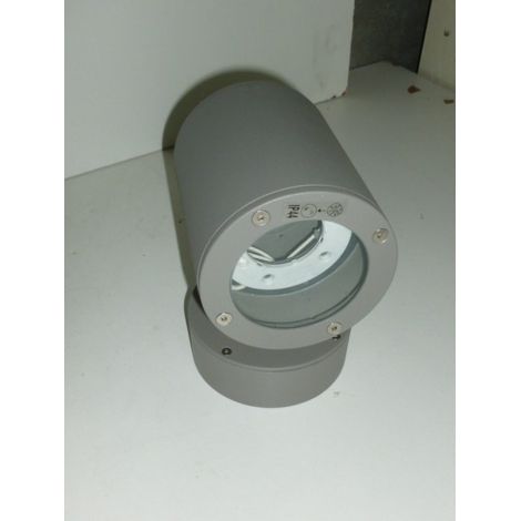 Applique grise aluminium éclairage direct - indirect SITRA UP DOWN pour lampe microlynx GX53 DECLIC 230364
