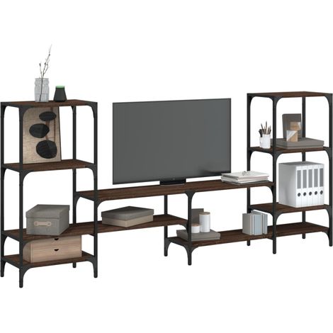 vidaXL Mobile TV Rovere Marrone 206,5x28,5x95 cm in Legno Multistrato (1/5)
