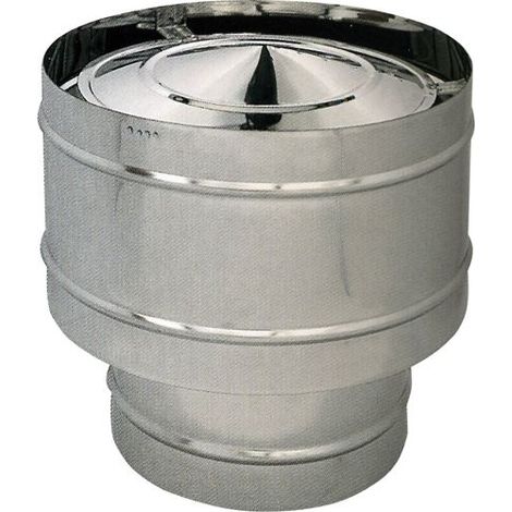 FUMAIOLO ANTIVENTO per STUFA PELLET in ACCIAIO INOX304 Diametro 12 cm