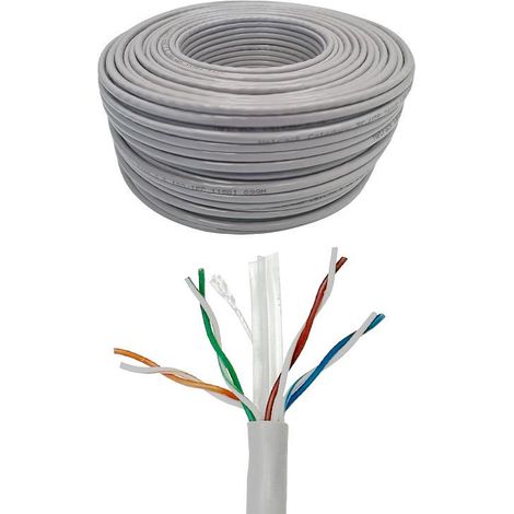 Câble réseau LAN à paires torsadées Netrack Cat 6 UTP, gris, 50 m, CCA