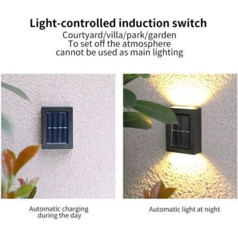 Lampe Solaire - IP65 - Blanc Chaud - Pour Jardin Cour Terrasse - Lot De 4 (1/5)
