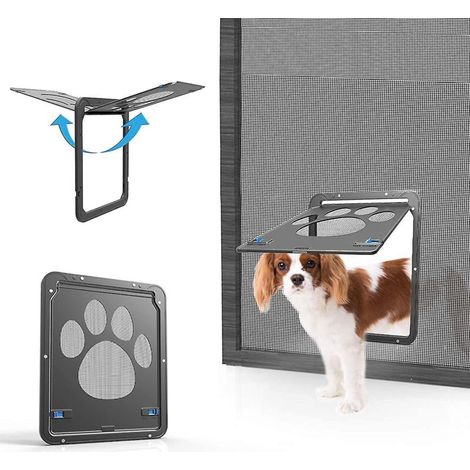 Porte moustiquaire coulissante pour chien, porte pour chat verrouillable, porte moustiquaire magnétique à fermeture automatique pour chien (1/5)