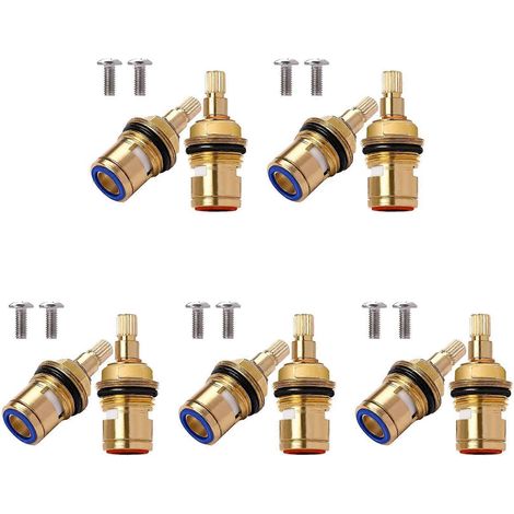 Packung mit 10 Ersatzkartuschen für Armaturen mit Messingspindel und Keramikscheibe. Ersatzteile für die Armaturenreparatur. (1/5)