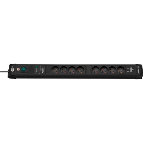 Rallonge multiprises 8 prises + 2 prises USB et parasurtenseur H05VV-F 3G1,5 3 m - BRENNENSTUHL (1/5)