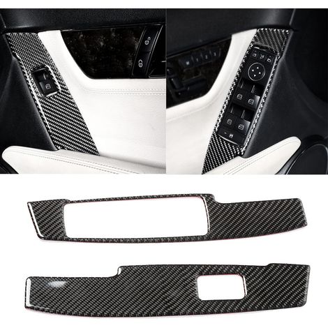 Lot de 2 autocollants de garniture de panneau de lève-vitre compatibles avec Mercedes Classe C W204 (2007-2013) (1/5)