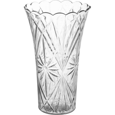 Vase décoratif en Acrylique pour la Maison ou Le Mariage - Plastique incassable - 22,9 cm de Haut, Ouverture de 10,2 cm - Transparent (1/5)