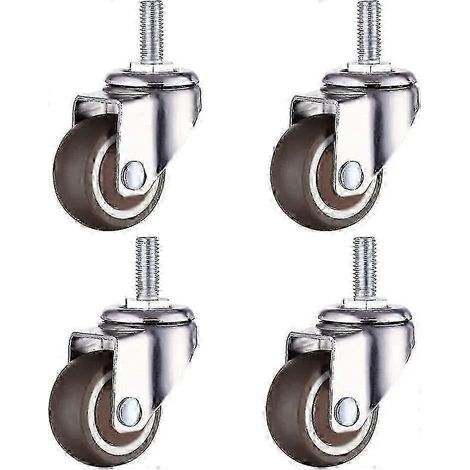 Roulettes pour petits meubles, lot de 4, pivotantes, robustes, industrielles - M615 (1/5)