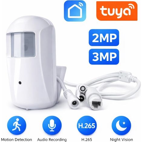 Tuya Telecamera Smart Wi-Fi Nascosta in Sensore PIR per Interni 3.0 MP (1/5)
