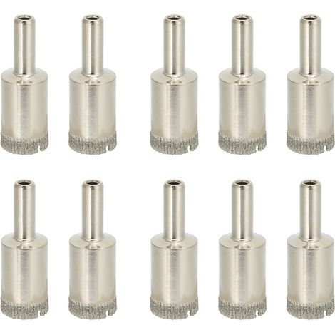 10Pcs Trépan Scie Cloche HSS 18mm pour Verre Marbre Granit Pierre, Ouvreur Foret Perçage (1/5)