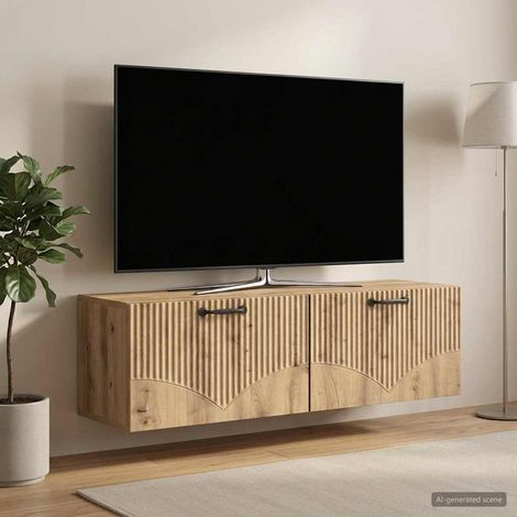 vidaXL Wall-Mounted TV Cabinet 98 x 31 x 30 cm Artisan Oak (1/5)
