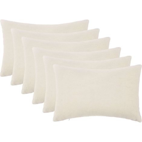 Federa 6 pcs HEERLEN Crema 30 x 50 cm Bouclé vidaXL