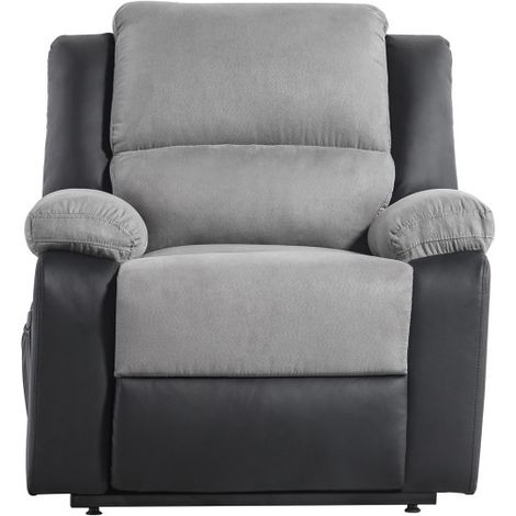 Loungitude – Fauteuil de relaxation électrique 1 place – Releveur avec inclinaison jusqu'à 170° – Microfibre gris et noir – Dimensions 88x93x96 cm (1/10)