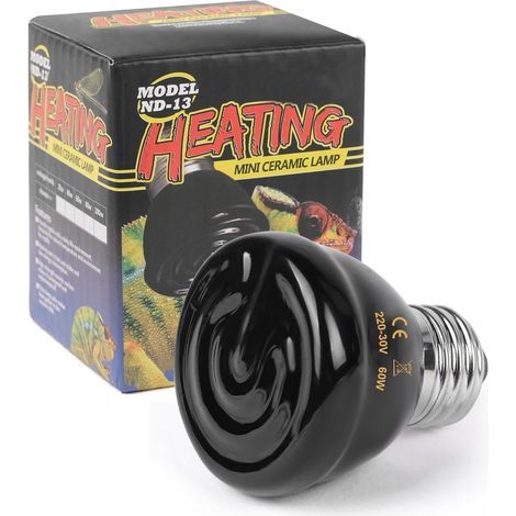 2 Ampoule Chauffante Céramique E27 60W, Chaleur Infrarouge Sans Lumière, Pour Reptile Lézard Tortue (1/5)