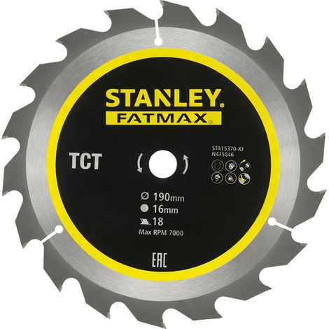 LAMA PER SEGA CIRCOLARE 'DENTI RIAFFILABILI' ø 190 mm - foro 16 mm  - STANLEY