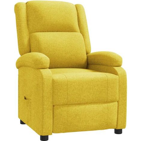 Fauteuil inclinable en tissu jaune (1/5)