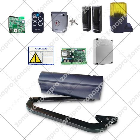 GENIUS Kit FAAC Automatización Puerta Batiente TRIGON 02 6170150 230V Max 3mt - VERSIONE ANTA: 1 ANTA
