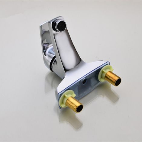 Bathroom sink with double-hole hot and cold water faucet, bathroom vanity, washbasin, hand basin, three-hole pedestal basin, mixing valve -- Alloy Masterpiece Two-Piece Set