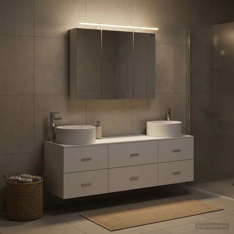 vidaXL Juego de muebles de baño 4 uds. Blanco (1/5)