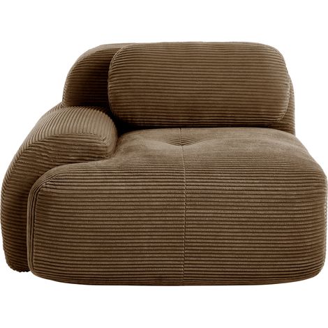 Canapé d'angle modulable - Velours côtelé marron - Modulaire - Livraison sans montage - Accoudoirs incurvés (1/5)