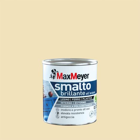 MaxMeyer Smalto Brillante all'acqua Poliuretanico Bianco Panna 0,125 l (1/3)