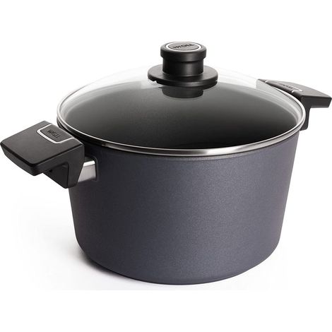 Cocotte en Fonte avec 2 poignées latérales et Couvercle en Verre dans Une boîte, diamètre 24 cm, Hauteur 13,5 cm, 5 L (1/5)