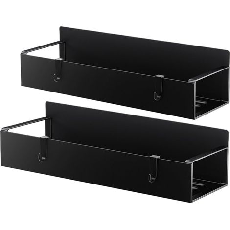 Plateau magnétique pour gobelets, organiseur latéral de réfrigérateur, étagère à 2 pièces, design non percé, pour cuisine,salle de bain, utilisation (1/5)