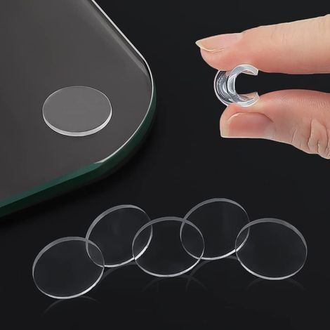Entretoise de plateau de table en verre antidérapante et anti-rayures, coussinet en caoutchouc antiadhésif transparent. Empêche le mouvement du verre (rond et carré, 20 pièces)
