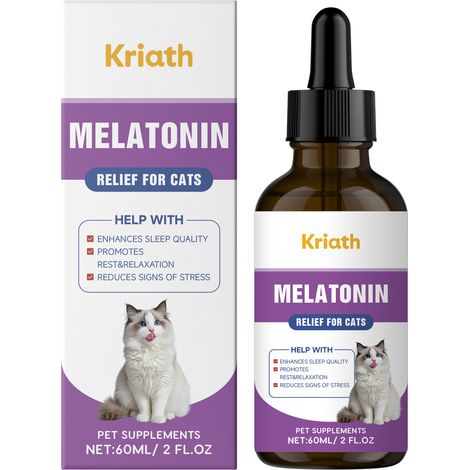 Gouttes de toilettage pour chats à usage quotidien, soulageant l'anxiété et apaisant les émotions des chats -- 60 ml (1/5)