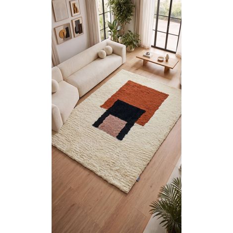 Tapis en laine Casablanca - Tapis en laine  - 290x190cm, Rectangular - 100% Laine vierge - Tufté main - Colorée