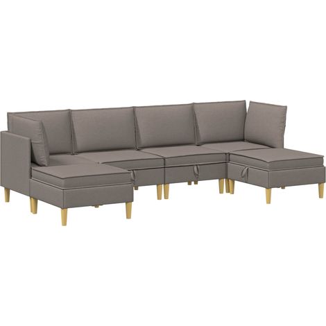 Canapé modulaire avec rangement 6 pcs Taupe Tissu vidaXL (1/5)