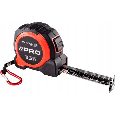 PRO gerolltes Maßmaß mit Magnet W-Rocker 10 m 32 mm mit Karabiner (1/4)