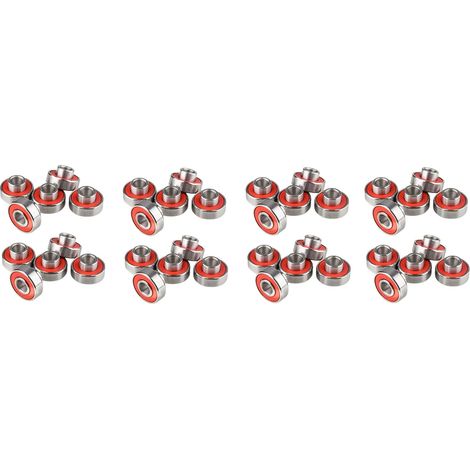 40 PièCes SéRies 608- Longboard Roulement IntéGré Roulement de Roue de Planche à roulettes Roulement de Patins à roulettes 8X22X12.6Mm, Rouge (1/4)