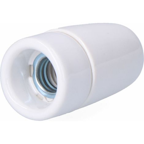 Portalampada vintage in ceramica E14, 60 W 250 V, bianco, ø35 x 60 mm (confezionato in termoretraibile) (1/2)