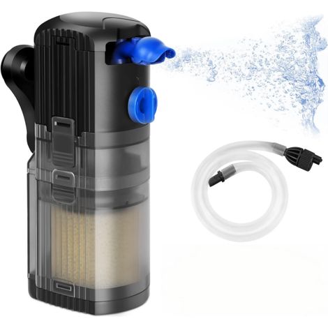 Verstellbarer 3-in-1-Innenfilter für Aquarien mit 500 l/h 8-W-Aquarienpumpe