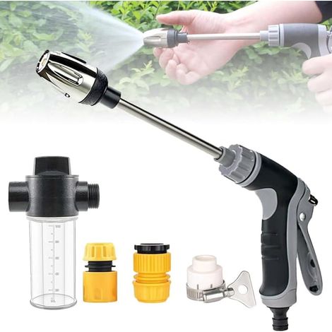 Hochdruckreiniger, 360° drehbare Hochdruck-Wasserpistole, geeignet für Autowäsche, Gartenarbeit und Bewässerung (grau). (1/5)