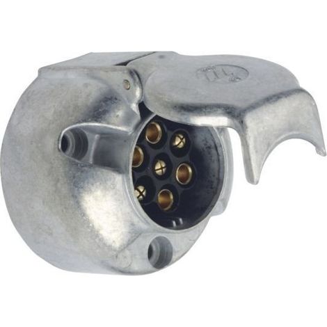 Prise socle 7 broches métal pour remorque (1/4)